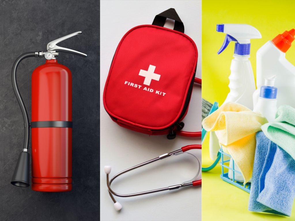 Examples of safety and sanitation gear