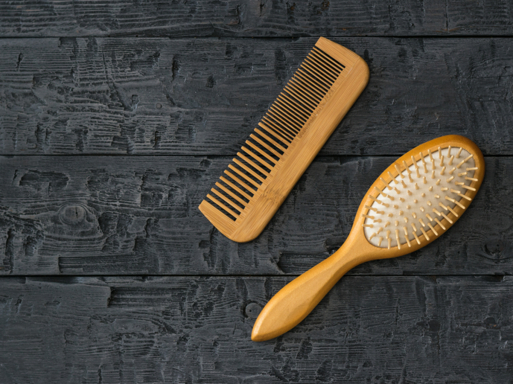 Hair Care Essentials: PIcture of a Hairbrush and Comb