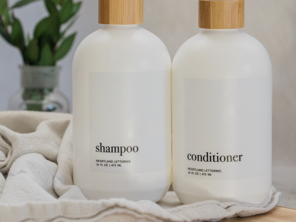 Haircare Essentials: A picture of shampoo and conditioner bottles