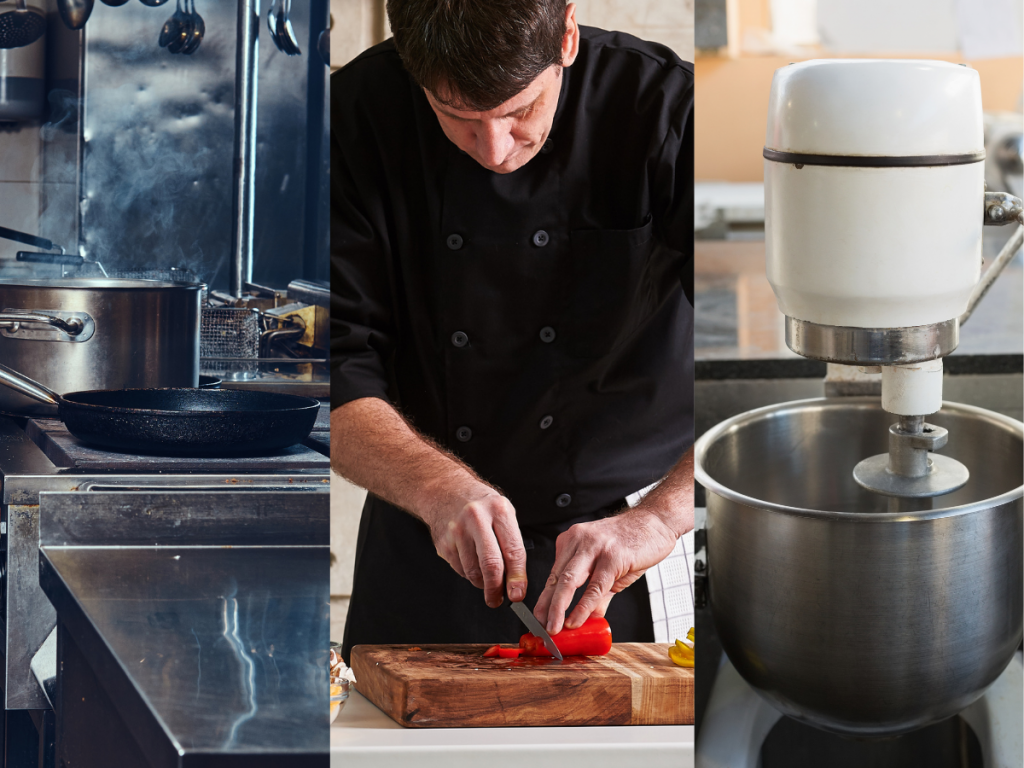 Examples of food prep stations.