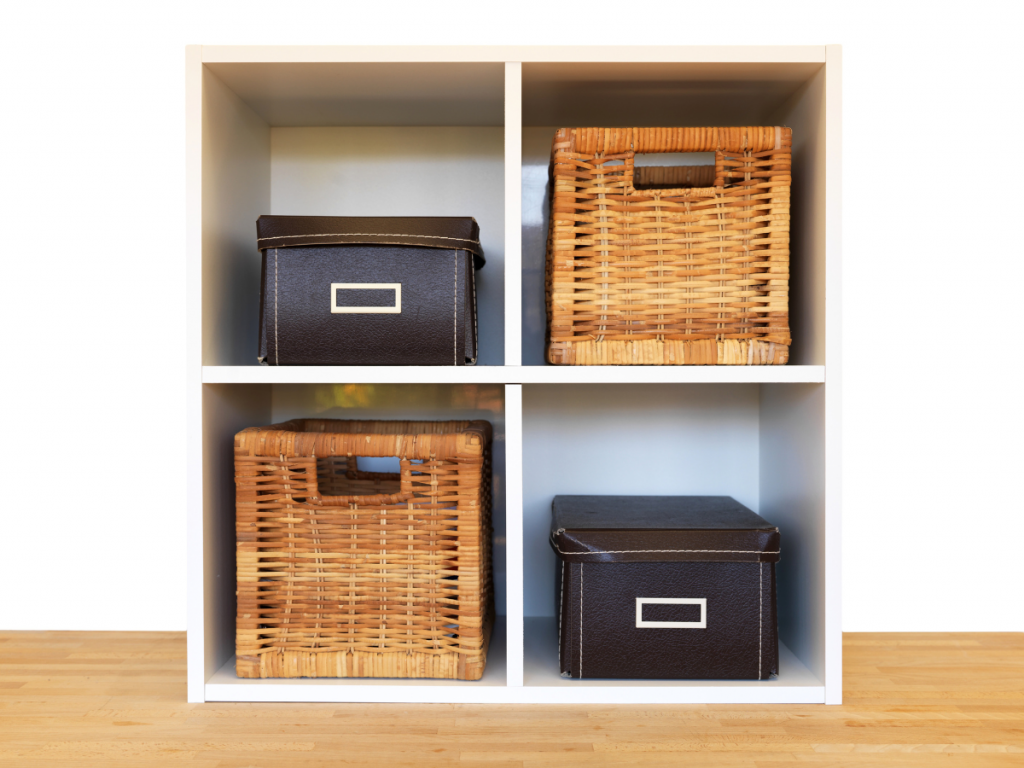 A picture of a 4 compartment storage solution