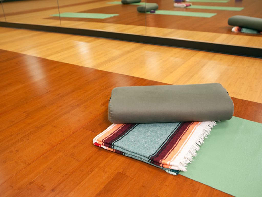 A picture of yoga blankets