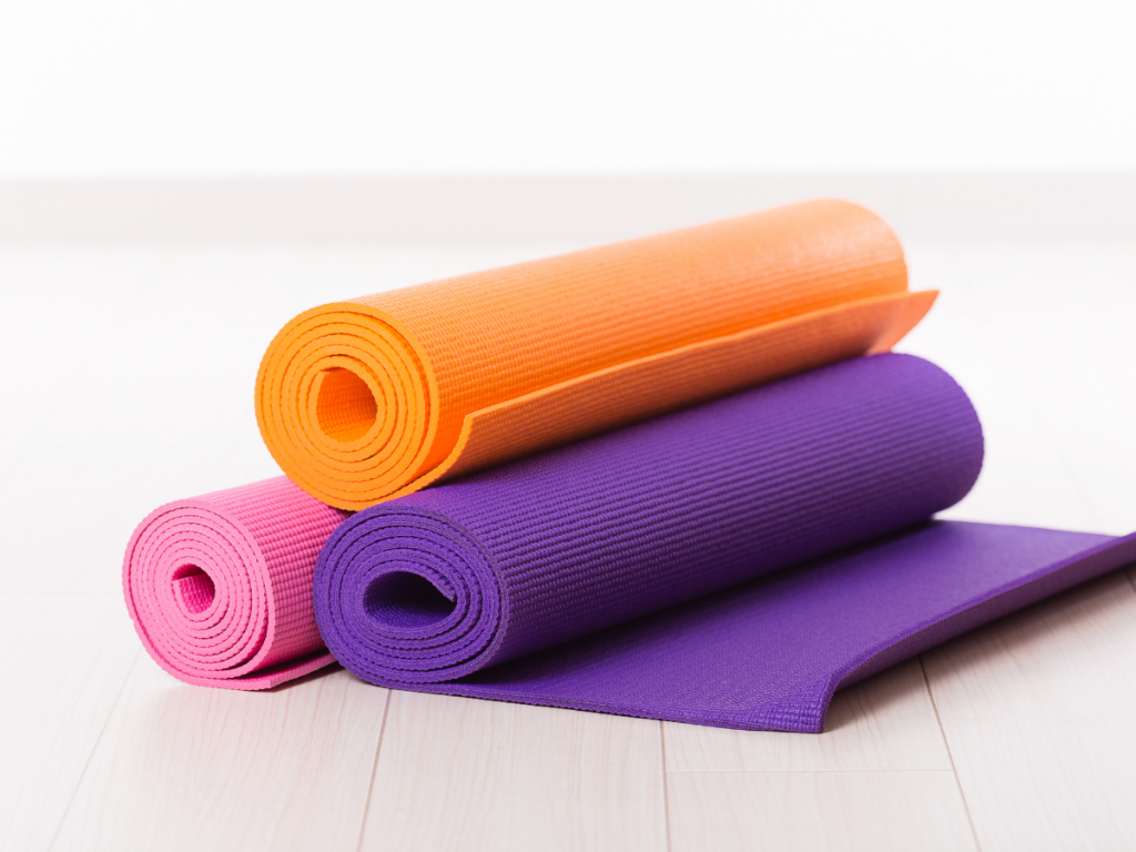 A picture of yoga mats